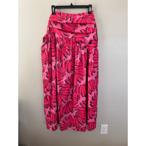 NWOT HT360 Collective Banana Print Maxi Skirt in Pink SZ XS - Picture 6 of 7